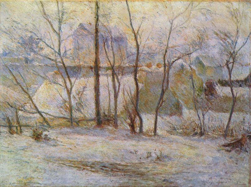 Paul Gauguin Garten im Schnee oil painting image